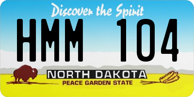 ND license plate HMM104
