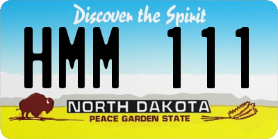 ND license plate HMM111