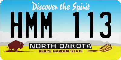 ND license plate HMM113