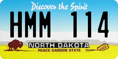 ND license plate HMM114