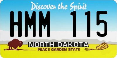 ND license plate HMM115