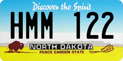 ND license plate HMM122