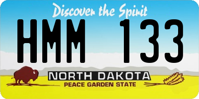 ND license plate HMM133