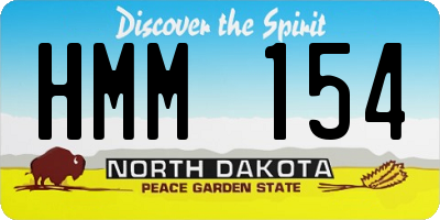 ND license plate HMM154
