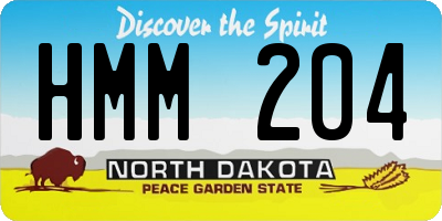 ND license plate HMM204