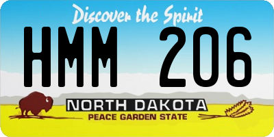 ND license plate HMM206