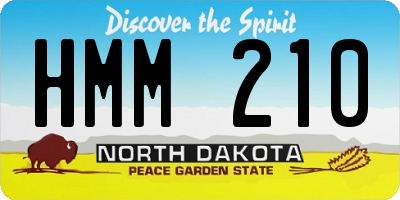 ND license plate HMM210