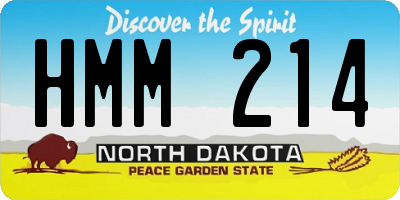 ND license plate HMM214