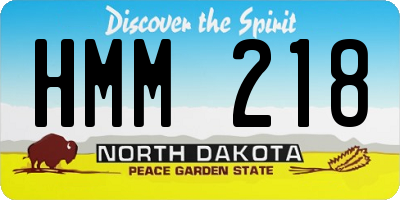 ND license plate HMM218