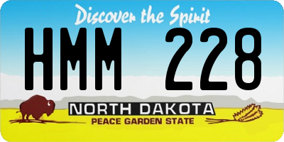 ND license plate HMM228