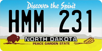 ND license plate HMM231