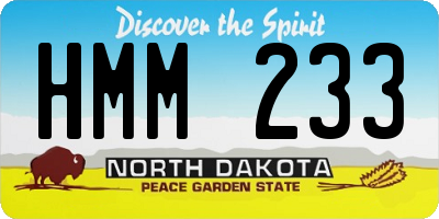 ND license plate HMM233
