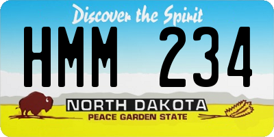 ND license plate HMM234