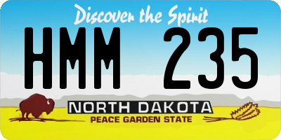 ND license plate HMM235