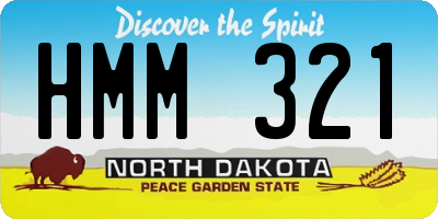 ND license plate HMM321