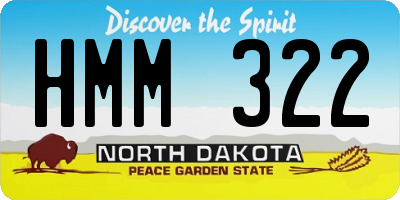 ND license plate HMM322