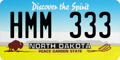 ND license plate HMM333