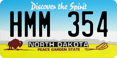 ND license plate HMM354