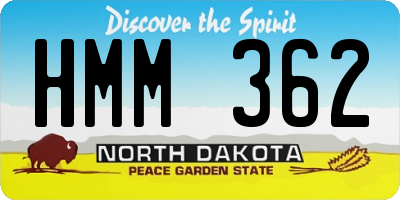 ND license plate HMM362