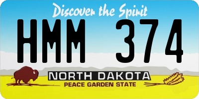ND license plate HMM374