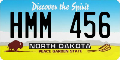 ND license plate HMM456