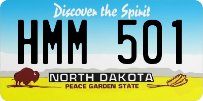 ND license plate HMM501