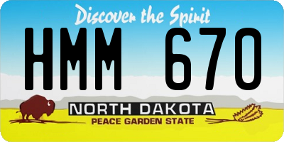 ND license plate HMM670