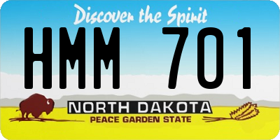 ND license plate HMM701