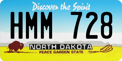 ND license plate HMM728