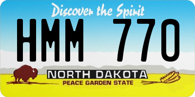 ND license plate HMM770
