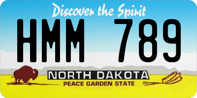 ND license plate HMM789