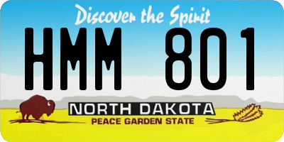 ND license plate HMM801