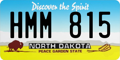 ND license plate HMM815