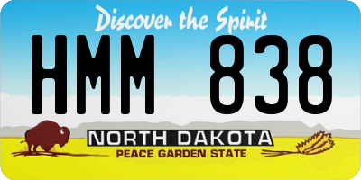 ND license plate HMM838