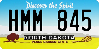ND license plate HMM845