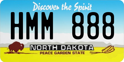 ND license plate HMM888