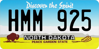 ND license plate HMM925