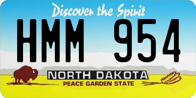 ND license plate HMM954