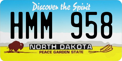 ND license plate HMM958