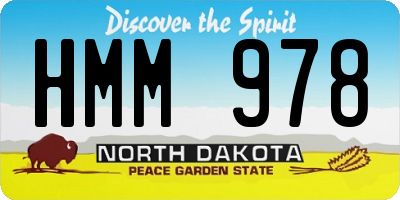 ND license plate HMM978