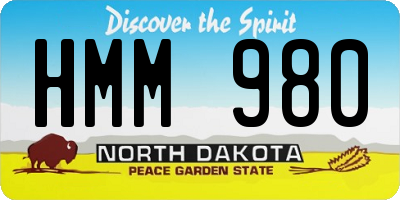 ND license plate HMM980