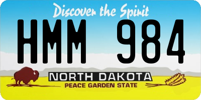ND license plate HMM984