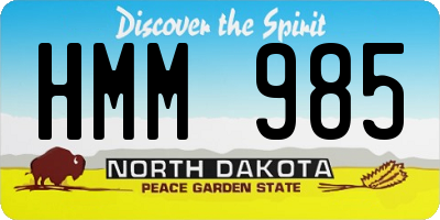 ND license plate HMM985