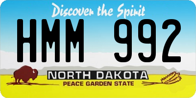 ND license plate HMM992