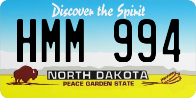 ND license plate HMM994