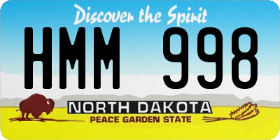ND license plate HMM998