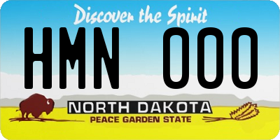 ND license plate HMN000