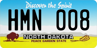 ND license plate HMN008