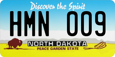 ND license plate HMN009