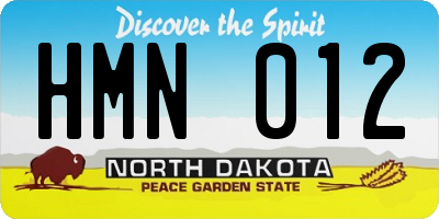 ND license plate HMN012